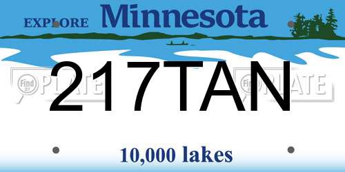 217TAN Minnesota License Plate