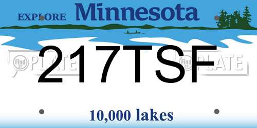 217TSF Minnesota License Plate