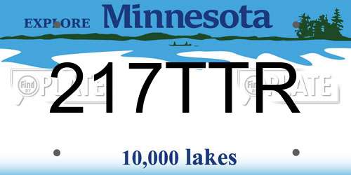 217TTR Minnesota License Plate