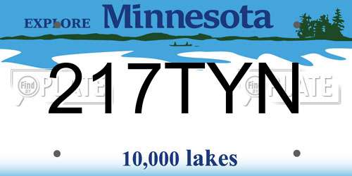 217TYN Minnesota License Plate