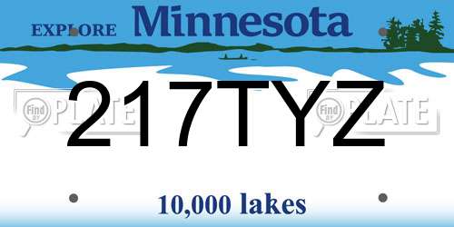 217TYZ Minnesota License Plate