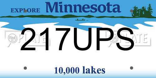 217UPS Minnesota License Plate