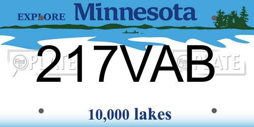 217VAB Minnesota License Plate