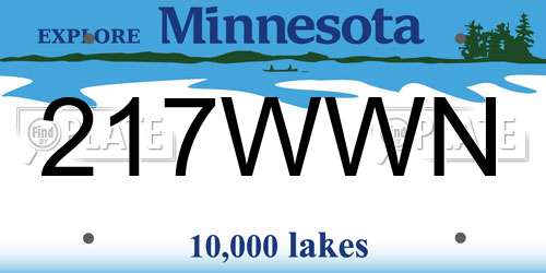217WWN Minnesota License Plate