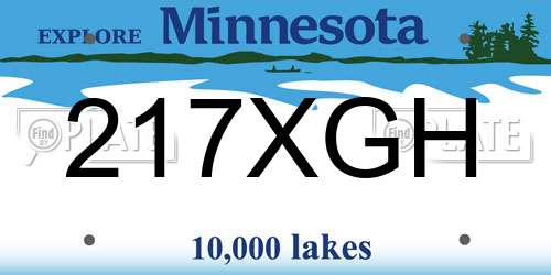 217XGH Minnesota License Plate