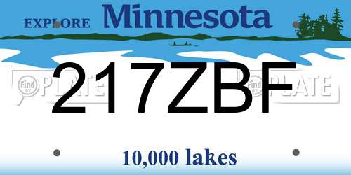 217ZBF Minnesota License Plate
