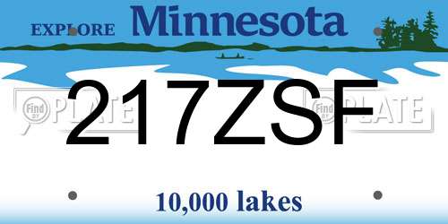217ZSF Minnesota License Plate