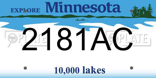 2181AC Minnesota License Plate