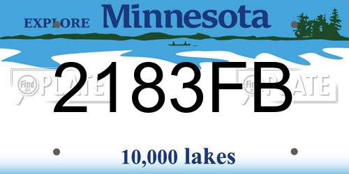 2183FB Minnesota License Plate