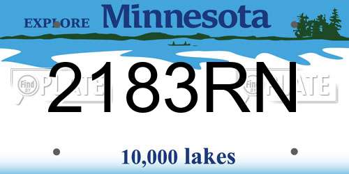 2183RN Minnesota License Plate