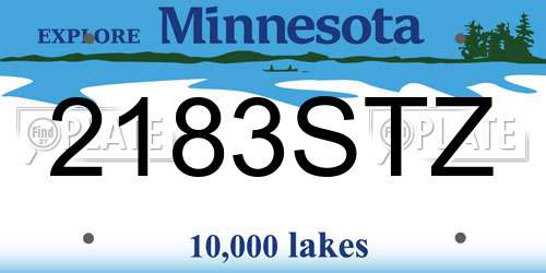 2183STZ Minnesota License Plate