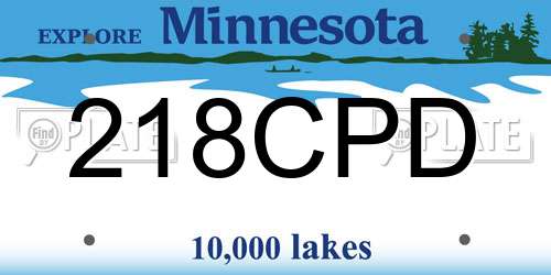 218CPD Minnesota License Plate