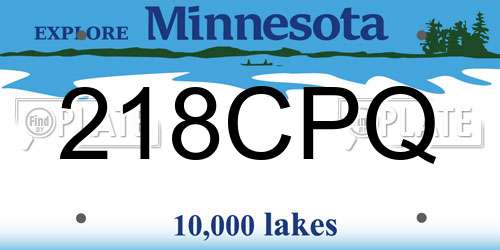 218CPQ Minnesota License Plate