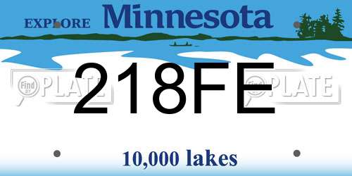 218FE Minnesota License Plate