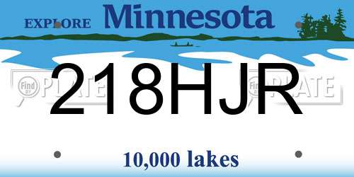 218HJR Minnesota License Plate