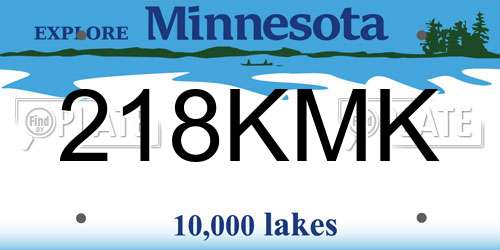 218KMK Minnesota License Plate