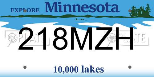 218MZH Minnesota License Plate