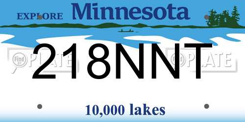 218NNT Minnesota License Plate
