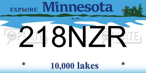 218NZR Minnesota License Plate