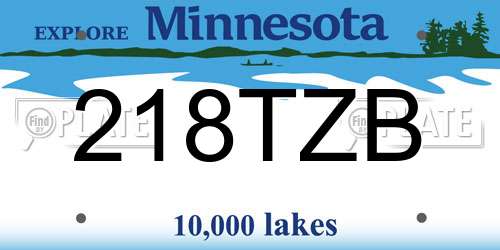 218TZB Minnesota License Plate
