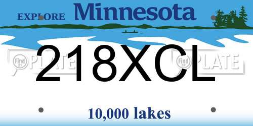218XCL Minnesota License Plate