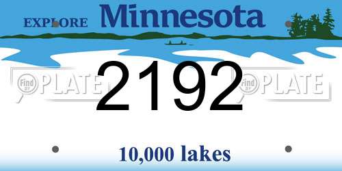 2192 Minnesota License Plate