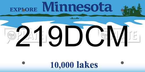 219DCM Minnesota License Plate