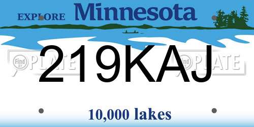 219KAJ Minnesota License Plate