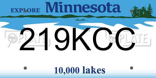 219KCC Minnesota License Plate