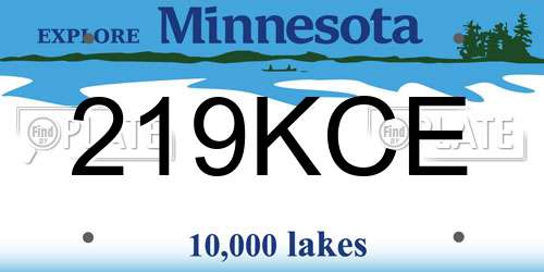 219KCE Minnesota License Plate