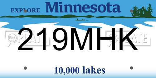 219MHK Minnesota License Plate