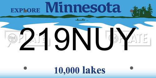 219NUY Minnesota License Plate