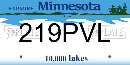 219PVL Minnesota License Plate