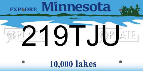 219TJU Minnesota License Plate