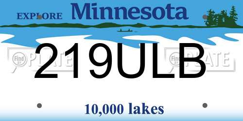 219ULB Minnesota License Plate