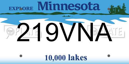 219VNA Minnesota License Plate