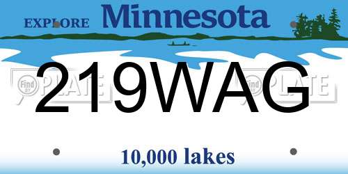219WAG Minnesota License Plate