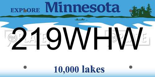 219WHW Minnesota License Plate