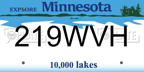 219WVH Minnesota License Plate