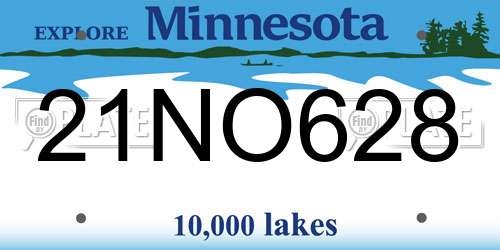 21NO628 Minnesota License Plate