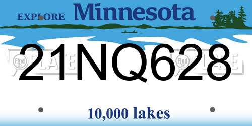 21NQ628 Minnesota License Plate