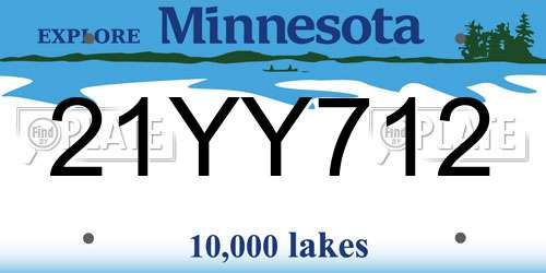 21YY712 Minnesota License Plate