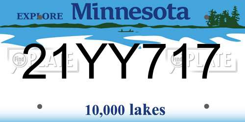 21YY717 Minnesota License Plate