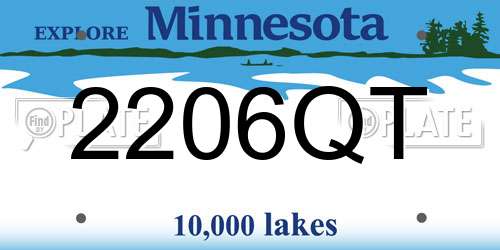2206QT Minnesota License Plate