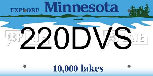 220DVS Minnesota License Plate