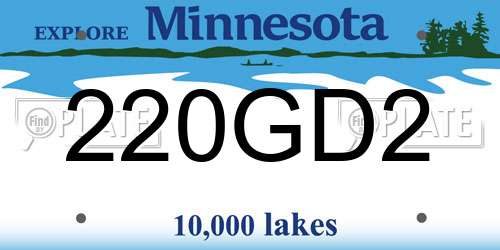 220GD2 Minnesota License Plate