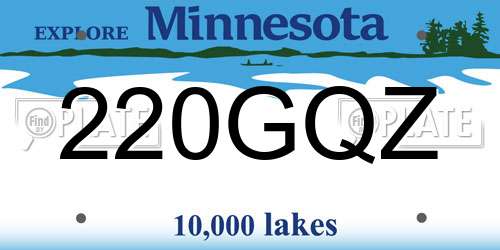 220GQZ Minnesota License Plate