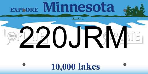 220JRM Minnesota License Plate