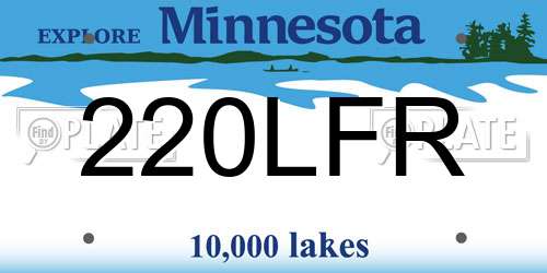 220LFR Minnesota License Plate