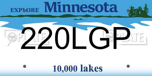 220LGP Minnesota License Plate